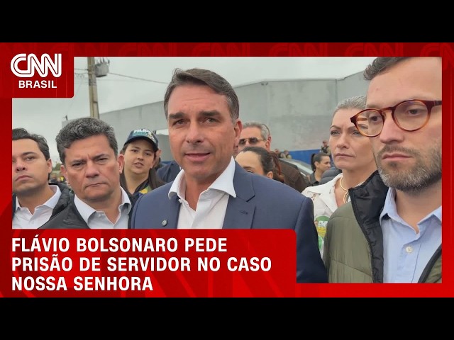 Flávio Bolsonaro pede prisão de servidor do Planalto por caso Nossa Senhora Aparecida | CNN AGORA