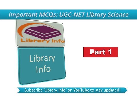 Important Library Science MCQs: UGC-NET/SET/KVS/RSMSSB Part 1 Video