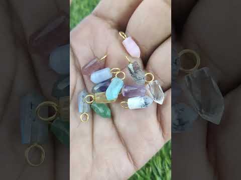 Fine quality natural little spikes gemstone charms, 925 silv...