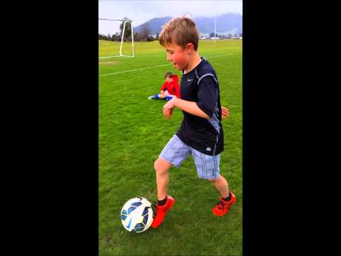 8 Year old Lucah showing his football skills!!