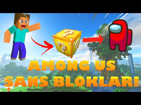 AMONG US ŞANS BLOKLARI AÇTIM, İMPOSTER OLDUM!🙀-Minecraft