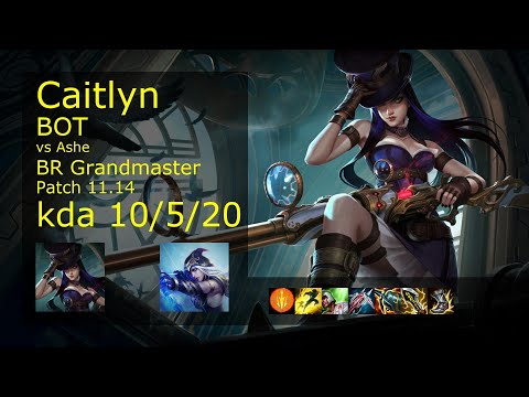 Caitlyn ADC vs Ashe - BR Grandmaster 10/5/20 Patch 11.14 Gameplay