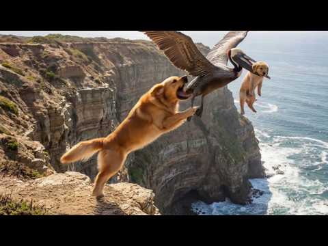 Heli Rescue — Golden Retriever Saves Pup from Pelican #dog #goldenretriever #rescue
