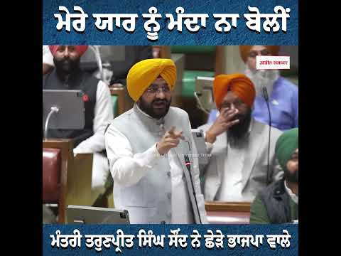 ਮੇਰੇ ਯਾਰ ਨੂੰ ਮੰਦਾ ਨਾ ਬੋਲੀਂ,  ਮੰਤਰੀ Tarunpreet Singh Saund ਨੇ ਛੇੜੇ BJP ਵਾਲੇ
