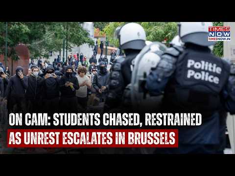 BRUSSELS ON EDGE: Police Chase & Restrain Protesting Students As UNREST Escalates In Belgian Capital