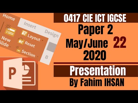 IGCSE ICT 0417/P22/2020 May - June (Presentation)