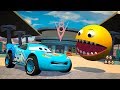 Future Cars McQueen Vs PACMAN Dinoco Lightning McQueen