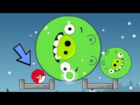 Angry Birds Kick Out Green Pigs - SMALLEST ROUND BIRDS KICK ALL HUGE ROUND PIGGIES!