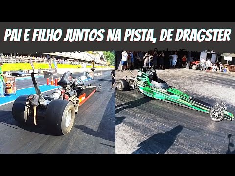 PAI E FILHO JUNTOS NA PISTA, DE DRAGSTER - CATARINENSE DE ARRANCADA