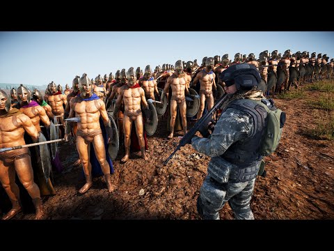 1 Super Soldier with Explosive Bullets vs 100,000 Spartans — Ultimate Epic Battle Simulator 2