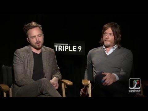 TRIPLE 9 interview w/ Norman Reedus and Aaron Paul