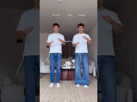 Skinny Vs baggy jeans 👖 outfits ideas fashion yes or no #menfashion #youtubeshorts #shotsvideo