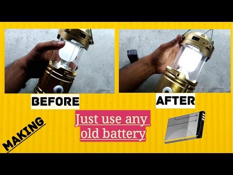 Solar led lantern charger brightness improve & and battery r...