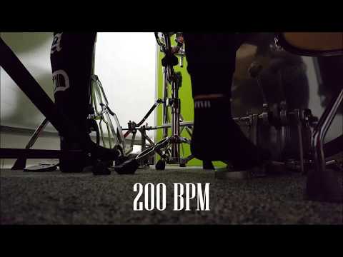 FAST AND DIFFICULT DOUBLE STROKE KICK DRUMMING. 200 bpm Double Pedals (Bass Drum) - by DNLGL