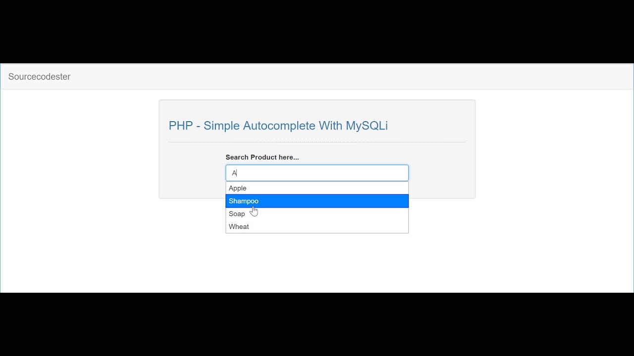 Simple Autocomplete in PHP MySQLi and jQuery UI Tutorial DEMO