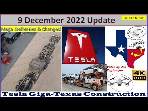 9K Giga Press Parts & New Construction! 9 December 2022 Giga Texas Construction Update (10:15AM)