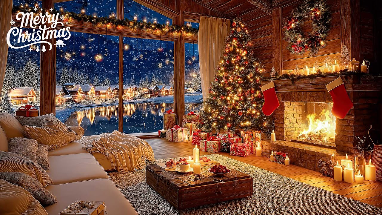 Soothing Christmas Ambience 🌲Instrumental Christmas Music With Fireplace🔥 Relaxing Christmas Music