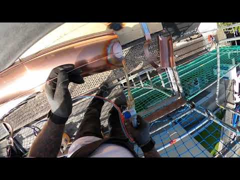 Kupferrinne hart löten Teil 3 - Live vom Schieferdach in Berlin