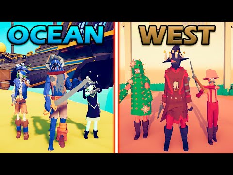 OCEAN TEAM vs WILD WEST TEAM - Totally Accurate Battle Simulator | TABS
