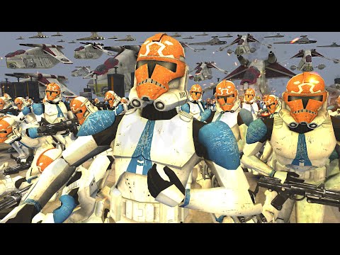 Full-Scale Clone Gunship INVASION of Mandalore! - Men of War: Star Wars Mod