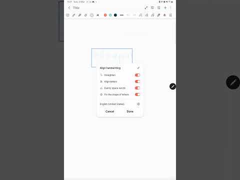 How to align your hand written in Samsung notes application