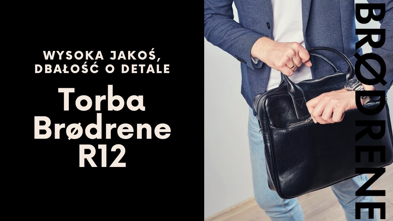 Elegancka skórzana torba męska Brødrene R12
