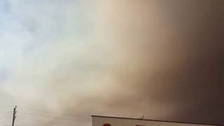 Los Angeles Smokey Fire Skies and an airplane going through it