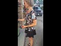 Pumping Gas In High Heels And Sheer Blouse Braless