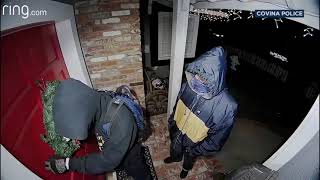 Doorbell camera spots armed suspected burglars at front door of Covina home