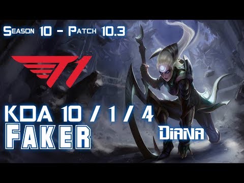 T1 Faker DIANA vs SYLAS Mid - Patch 10.3 KR Ranked