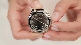 ساعة ستيل ميناء أسود أرقام عربية  28