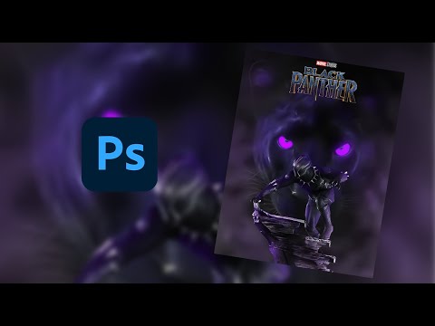 | Creat a Black Panther Movie Poster in Photoshop | SPEED ART