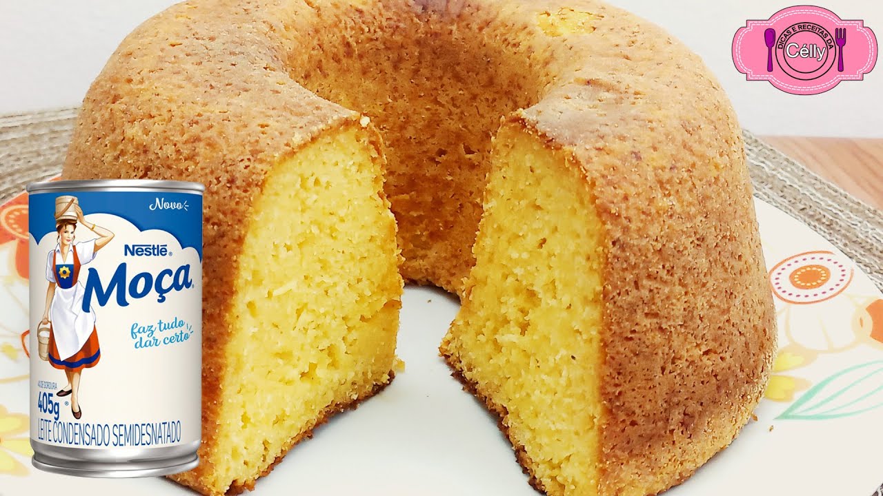 BOLO DE FUBA COM LEITE CONDENSADO