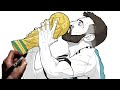 How To Draw Messi (World Cup) | Step By Step | Football / Soccer