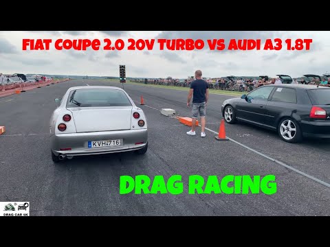 Fiat Coupe 2.0 20v Turbo vs Audi A3 1.8T drag racing 1/4 mile 🚦🚗 - 4K UHD