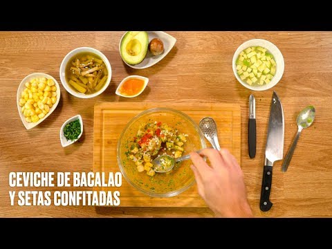 Cómo hacer Ceviche de bacalao y setas confitadas || Bolettus