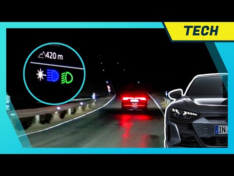 Matrix LED-Scheinwerfer mit Laserlicht im Audi e-tron GT im Test (Nachtfahrt, Blend-Test & Technik)