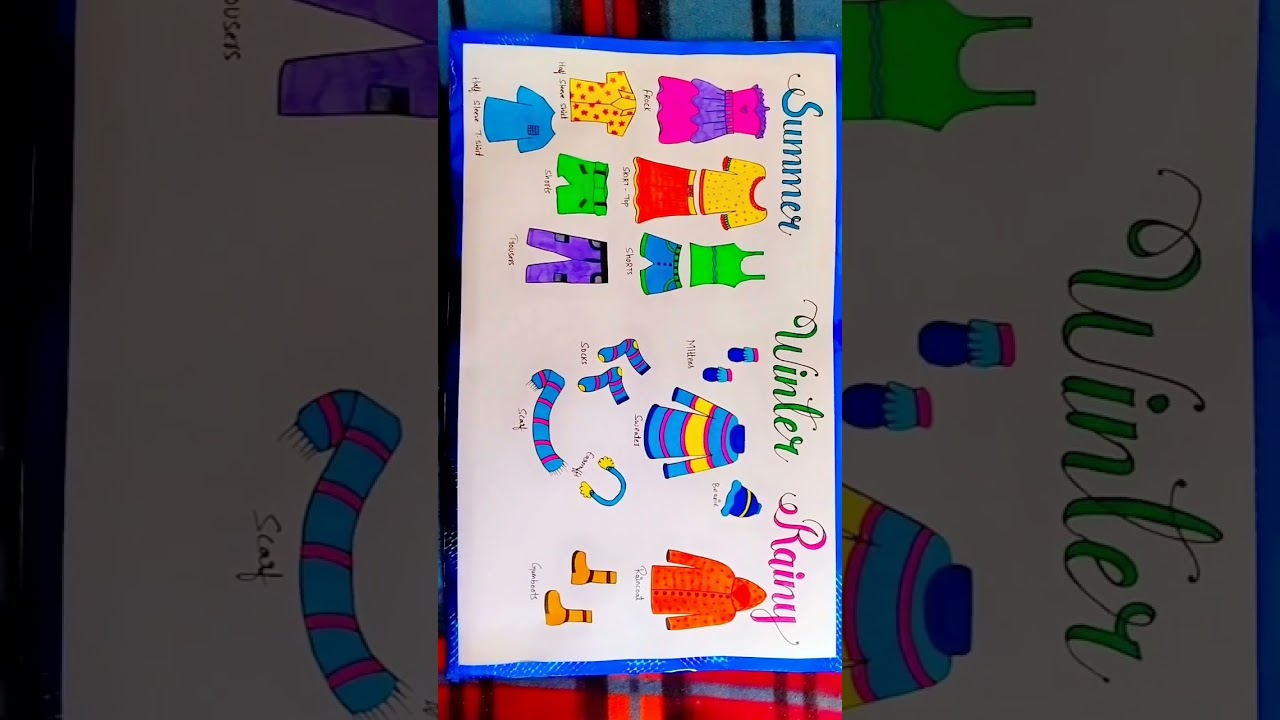 Summer Winter and Rainy season clothes drawing ❣️ #art #drawing