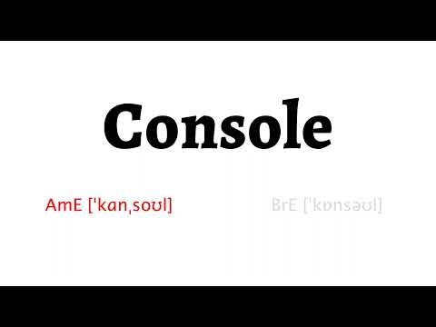 How to Pronounce console in American English and British English