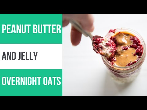 Peanut Butter & Jelly Overnight Oats with Almond Milk
