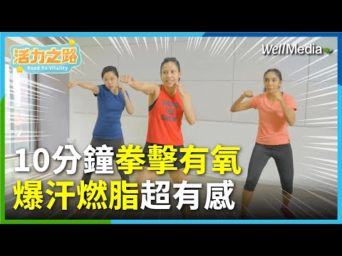 拳擊有氧 燃脂 爆汗 舒壓 10分鐘超有感！提升心肺功能 訓練肌肉協調性【活力之路】EP10(下)