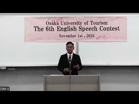 国際交流学科 The 6th English Speech Contest 【特別賞】Mr. ZAY LIN KHANT  (観光学部1年)