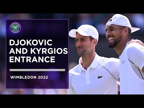 Nick Kyrgios and Novak Djokovic Enter Centre Court | Wimbledon 2022