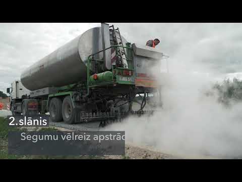 Divkārtu virsmas apstrāde uz grants seguma autoceļiem