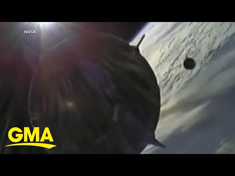Unidentified object caught on camera flying close to SpaceX capsule l GMA
