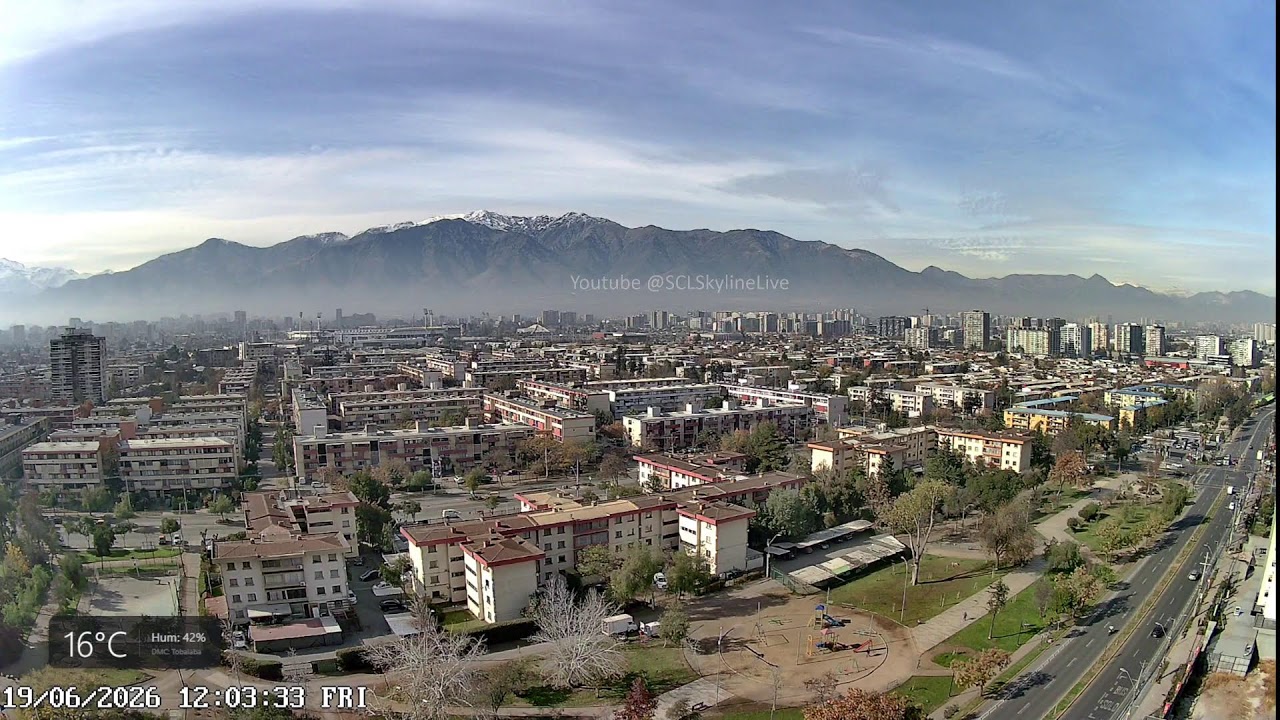 Live webcam view of Ñuñoa Skyline & Andes Panorama