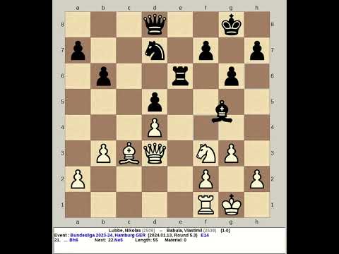 Lubbe, Nikolas vs Babula, Vlastimil | Bundesliga Chess 2023 24, Hamburg Germany