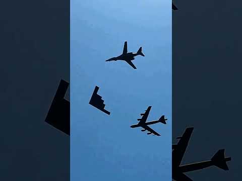B2 Bombers B52 and B1 Crashed the Beach Day 😱🔥 | EPIC Flyover Moment! #shorts
