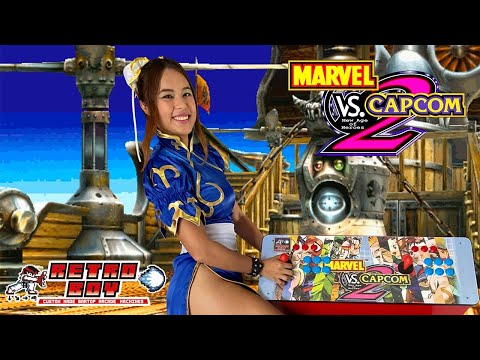 MARVEL VS CAPCOM 2 Arcade Stick with Batocera & 18,500 games feat Video Game Tester Chun-Li