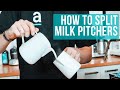 How To Split Milk Pitchers When Making Coffee #barista #coffeeshop